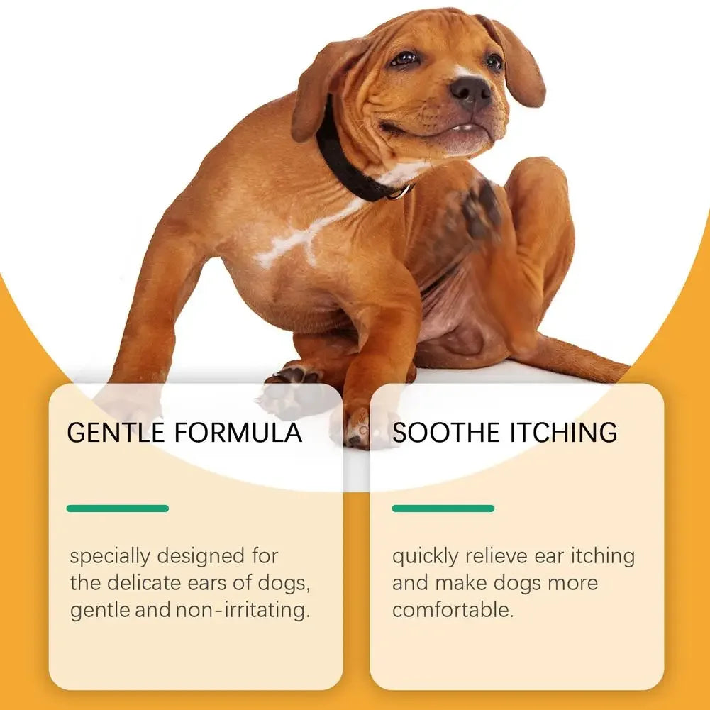 60ml Pet Ear Drops Dissolve Ear Wax Odor Remover Anti Itching Natural Non Irritating Hypoallergenic Ear Cleaner For Dogs