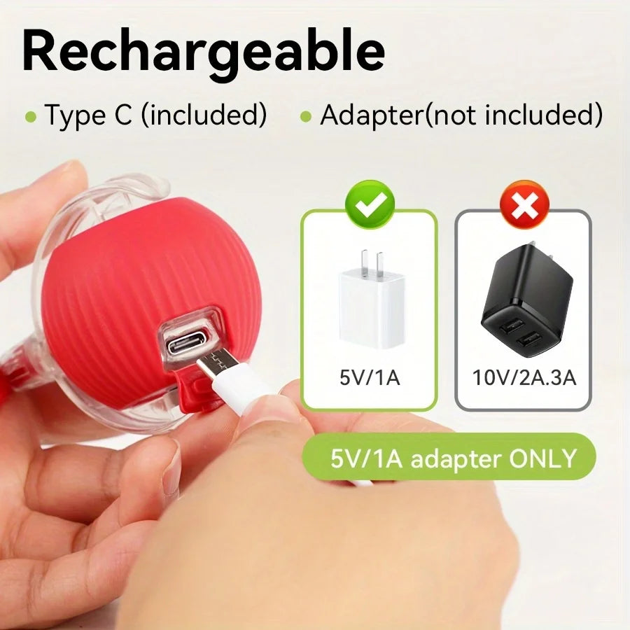 New Cat Interactive Ball Toy Automatic Rolling Ball Faux Tail Rechargeable Smart Pet Electric Toy Dog Cat Training Imitate Mouse