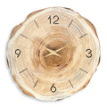 1pc Wooden Ring Wall Clock, Wood Cross-Section Texture Pattern Design of the Original Wood Color Wall Clock, Home Mute Clock