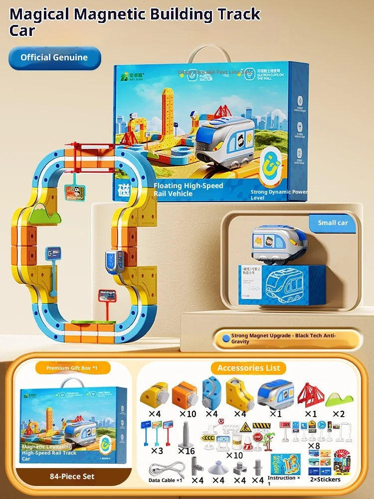 DIY Train Toy For Boys Magnetic Track 1:64 Electric Vehicle Miniature Model Toys Education 3 Years Children Gifts