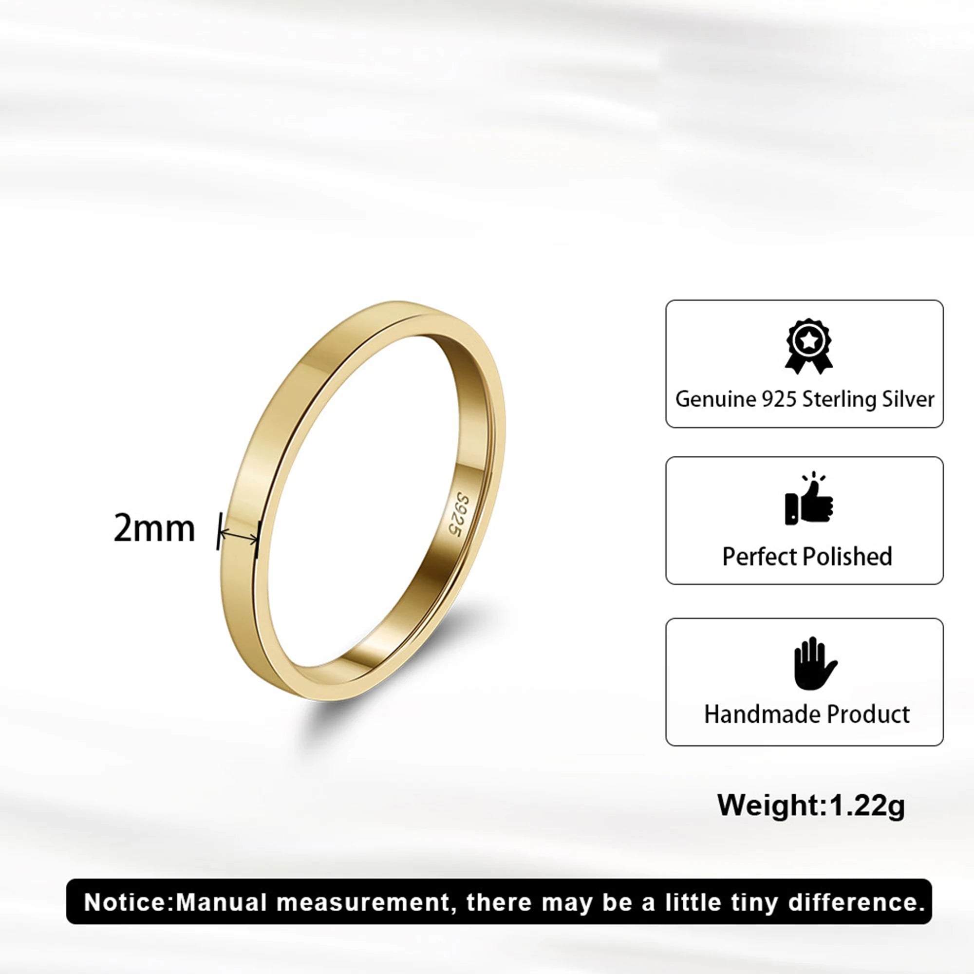 Effie Queen Fashion 925 Sterling Silver Ring Perfect Polished Simple Design Unisex Jewelry Propose Wedding Jewelry Gift APR33