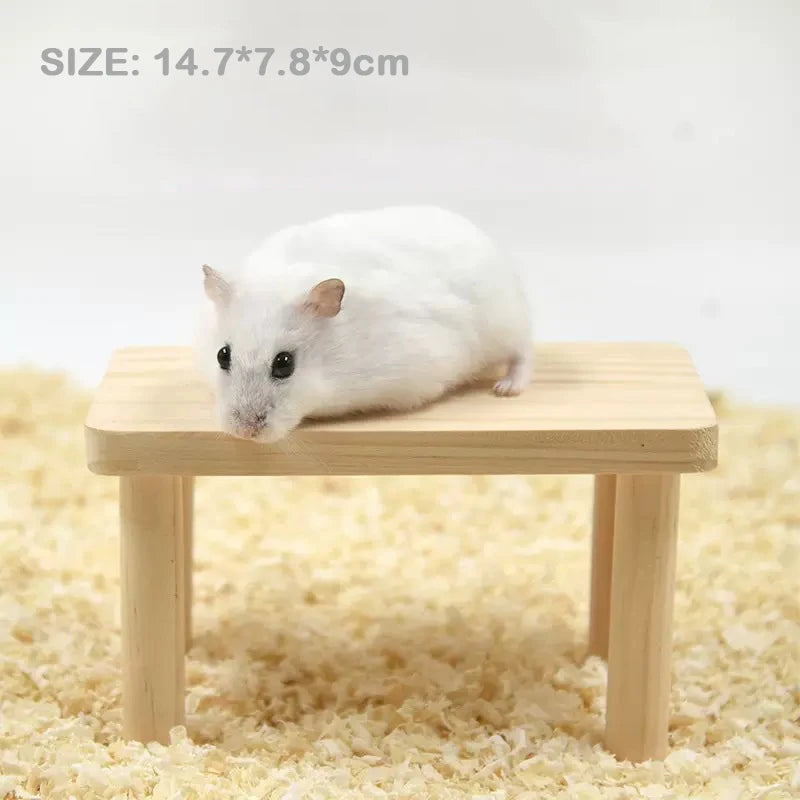 Unpainted Wooden Guinea Pig Hideout Climb House - Hamster Cage Decor Play Tunnel Small Animal Chew Toy Pet Habitat Accessories