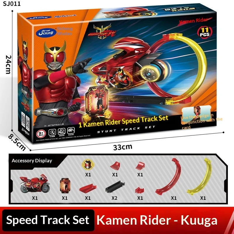 Jiumu Kamen Rider Motorcycle Track Set Inertia Launch Racing Assembly Interactive Play Toy Gift