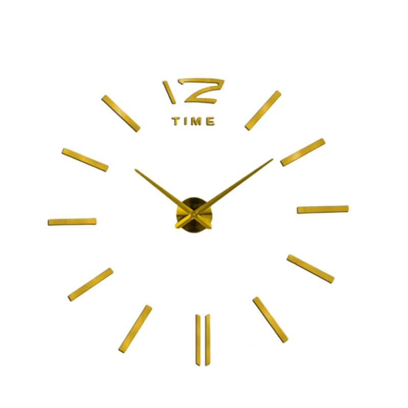 New Modern Design Large Wall Clock 3D DIY Quartz Clocks Fashion Watches Acrylic Mirror Stickers Living Room Home Decor Horloge