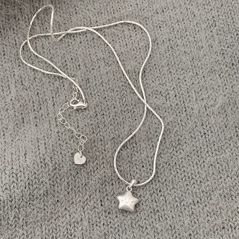925 Sterling Silver Necklace Black Beads Square Irregular Punk Geometric for Women Girl Jewelry Gift Dropshipping Wholesale