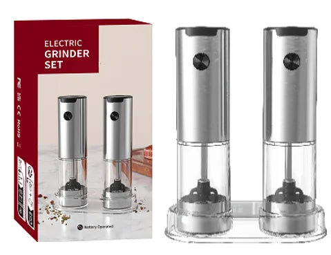 1/2pcs Electric Automatic Salt And Pepper Grinder Set with LED Light Adjustable Spice Mill Kitchen Tools for Cooking