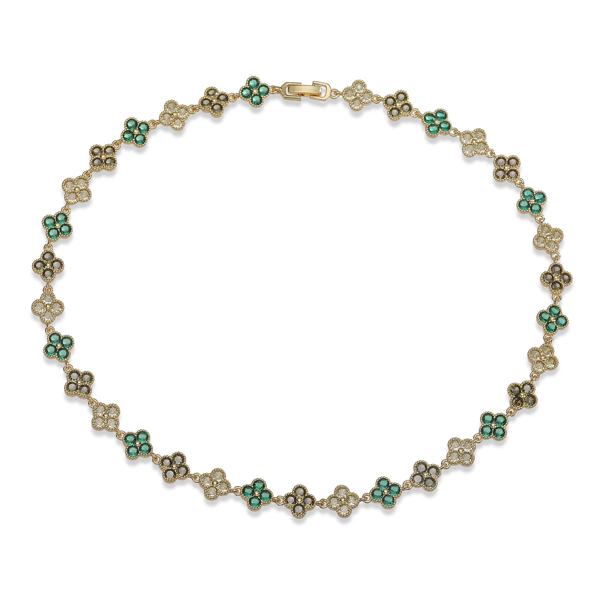 Multi-Color Women's Zircon Flower Delicate Bracelet/Necklace Rainbow Jewelry Gift Optional Mix-and-Match 1 Pcs