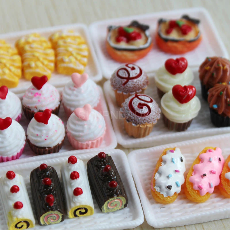 Cute Simulation 1/6 Miniature Dollhouse Cake Pizza Mini Bread Food For BJD Doll Kitchen Toy Accessories