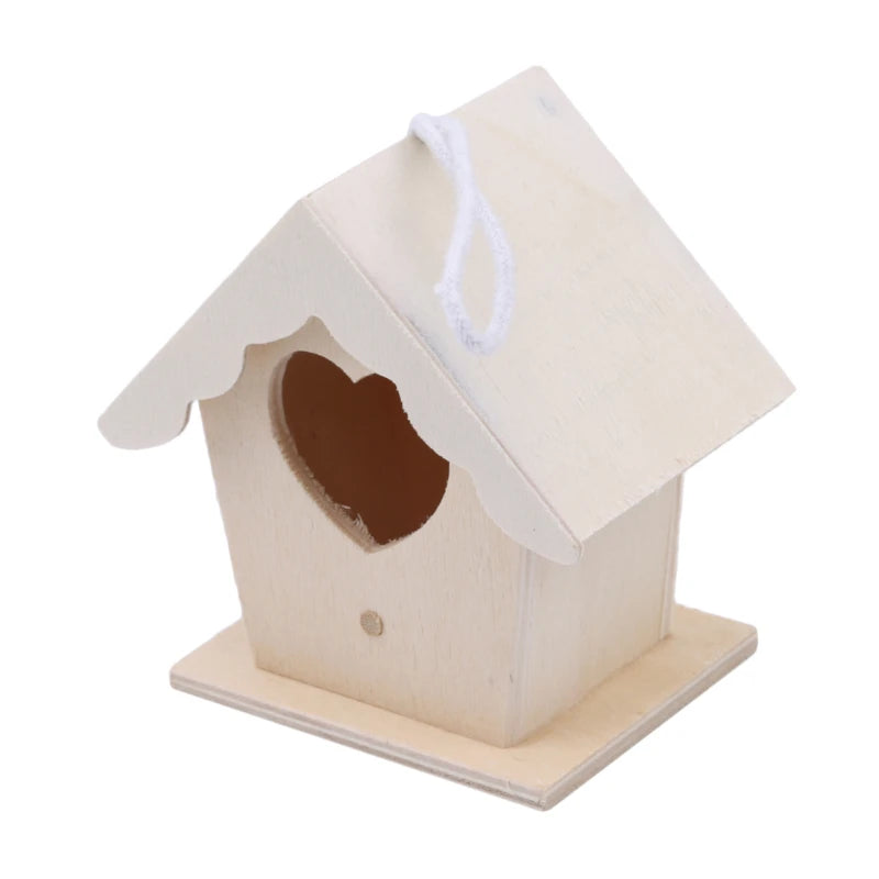 Creative Wooden Hummingbird House With Hanging Rope Home Gardening Decoration Bird's Small Hot Nest Diy Types Wall-mounted
