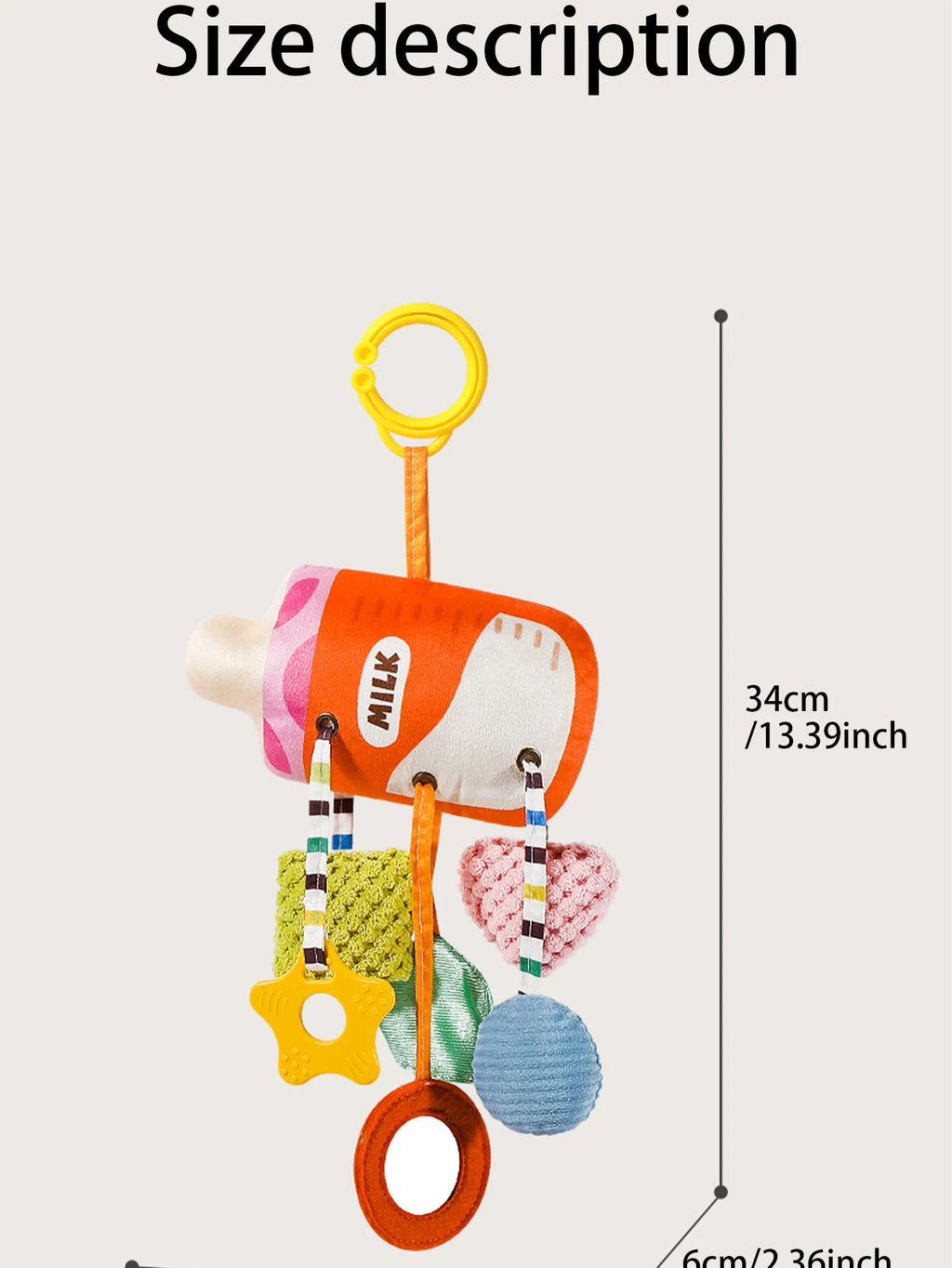Baby Bed Bell Toy Car Milk Bottle Themed Bed Hanging Rattle Decoration Infant Soothing Stroller Hanging Piece