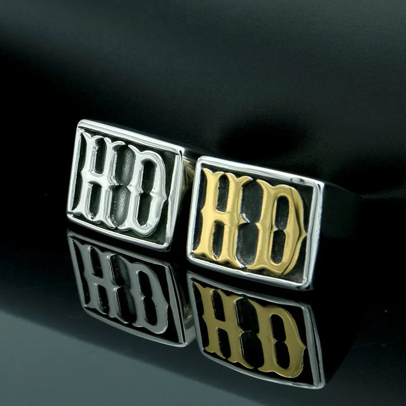 7/8/9/10/11/12/13 Stainless Steel Gold Silver Color Letter HD Waterproof Men Ring Punk Finger Jewelry Drop Shipping Wholesale