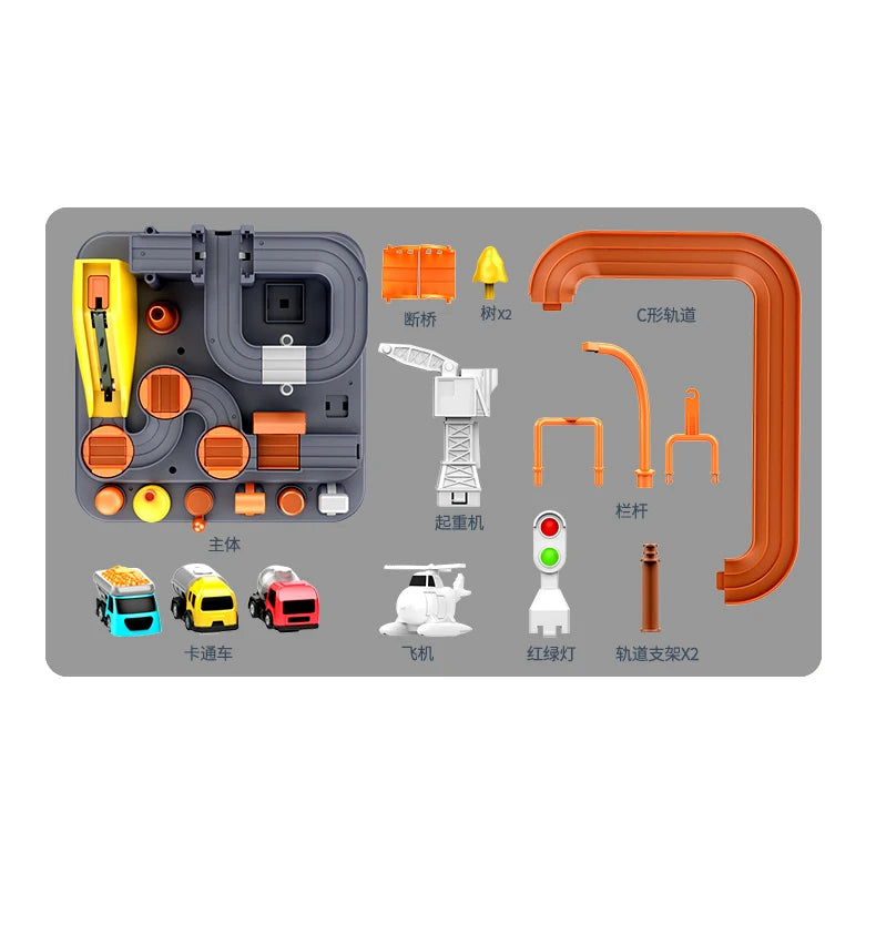 Hot Racing Rail Car Model Train Track Adventure Game Animals Space Rocket Toys Children Educational Brain Mechanical Interactive