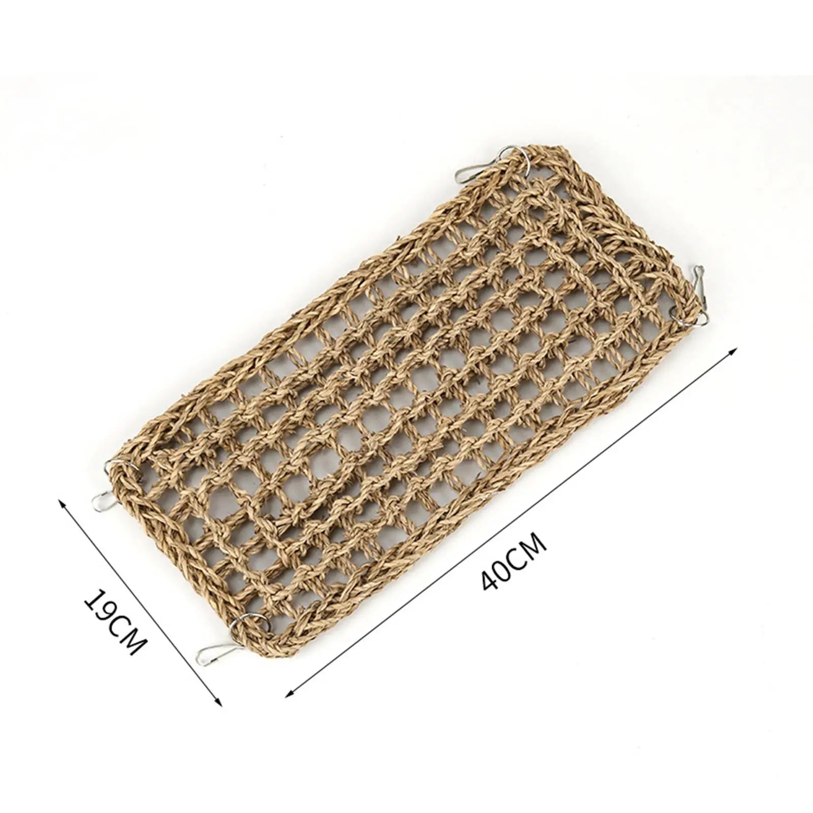 Parrot Climbing Rope Ladder with 4 Hooks Parrot Hanging Grass Woven Net Hammock for Macaws Finches Parakeet Budgie Chewing