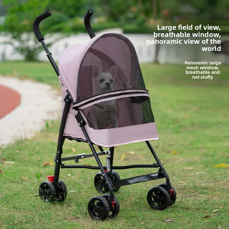 Foldable Pet Stroller for Small Dogs Cats Lightweight Travel Pushchair Breathable Carrier  Teddy Puppies Outdoor Walks Shopping