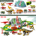 DIY Dinosaur Toys set Magical Train Track Racing Toy Bend Flexible Race Track Educational Toys For Kids Birthday Gift