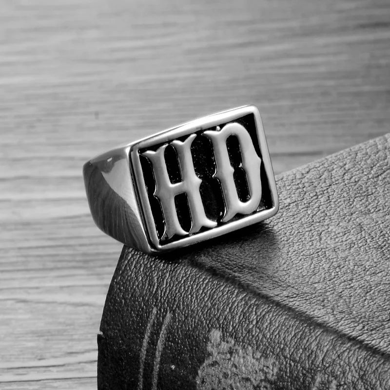 7/8/9/10/11/12/13 Stainless Steel Gold Silver Color Letter HD Waterproof Men Ring Punk Finger Jewelry Drop Shipping Wholesale