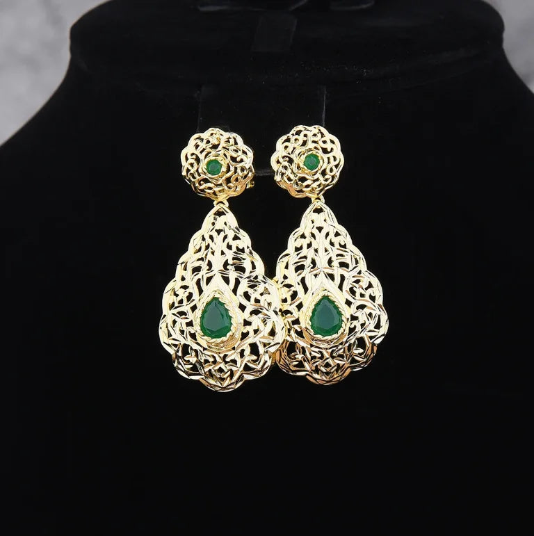 LUIZADA 2025 July Hot Selling Fashionable Copper Jewelry Set:Necklace, Earrings, Rings & Bangles For Women's  Wedding & Party