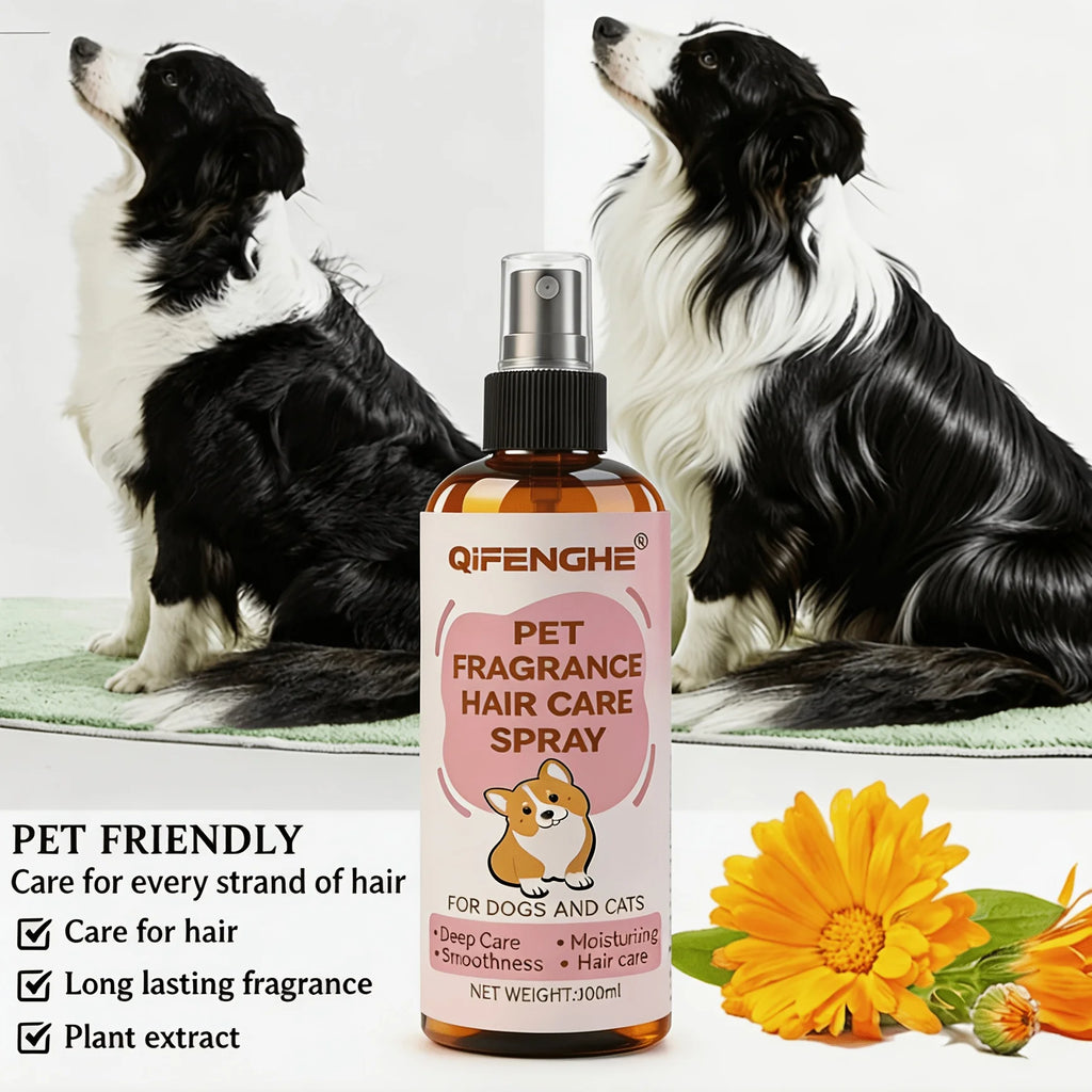 Pet Hair Care Spray 3.38 Oz Fur Conditioner for Dogs And Cats Instant Frizz Control Smooth Coat Deep Nourishing Detangling
