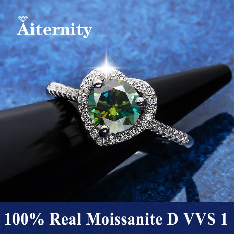 100% Real Moissanite Ring D VVS1 Pass Diamond Test Pen Adjustable Size S925 Sliver GRA Certificate Wedding Rings for Women