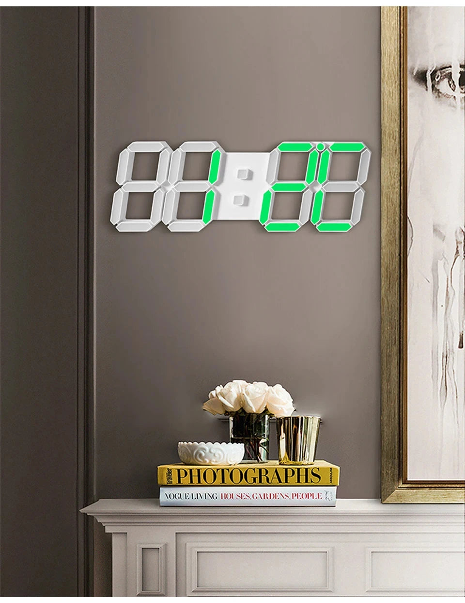 3D LED Digital Alarm Clock USB Charging Luminous Multifunctional Electronic Wall Clock Home Decorative Gift