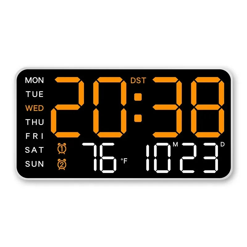 Mirror Brushed Finish Wall Clock Premium Feel Silent Wall Clock Table Alarm Clock Temp Display Bedroom Office Living Room Decor