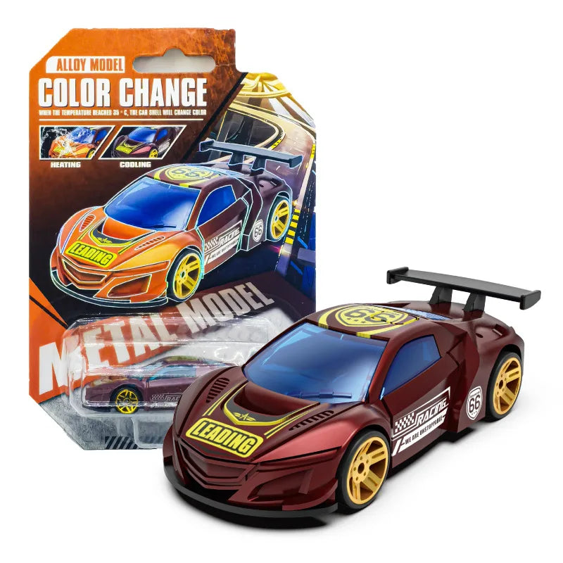 Magic Color Changing Racing Car Model 1:64 Temperature Sensitive Inertia Pull Back Cars Toys Crash-Resistant Durable Boys Gift