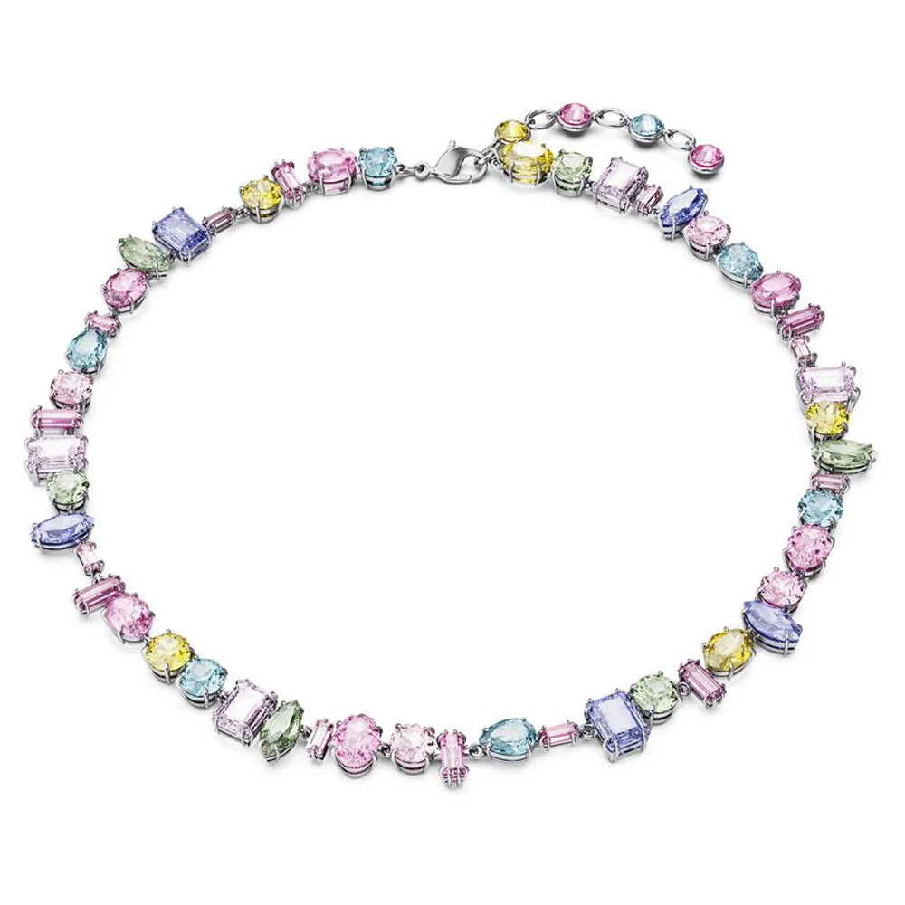 2026 New High-Quality Colorful Candy Butterfly Crystal Star Dancing Heart Double-Layer Simple Necklace - Valentine's Day Gift