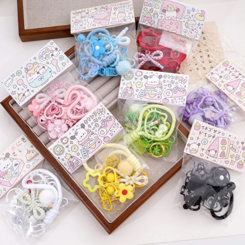 1Set 15pcs Plastic Perler Bead Charms Multicolor DIY Keychain Bag Pendant Accessories Craft Making Supplies With Jump Rings
