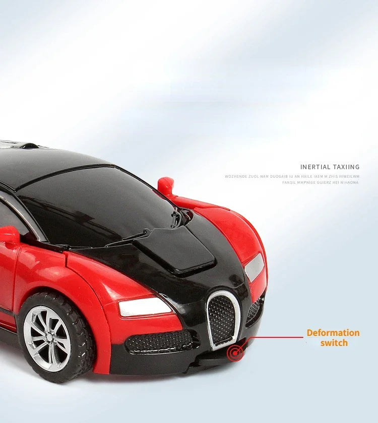 Mini 2 In 1 Car Toys One-key Transformable Car Toys Automatic Transforming Robot Model Car Diecasts Toy Boys Gifts Children Toy