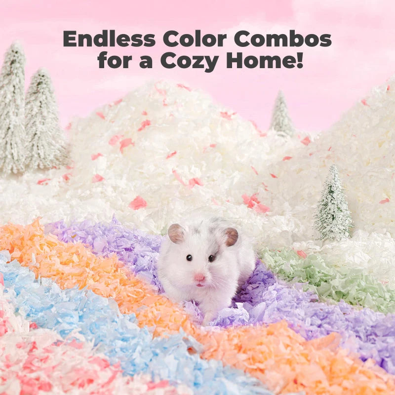 10L/400g Cozy Hamster Bedding Absorbent & Odor-Control Paper Cotton for Syrian Hamsters - Cage Litter & Nesting Material