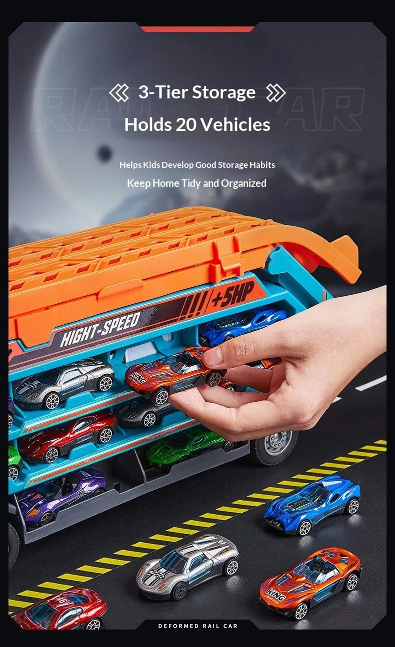 Large Size Inertia Sliding Engineering Vehicle Toy 3D Lifting Track Automobile Playset Perfect Birthday and Festival Gift