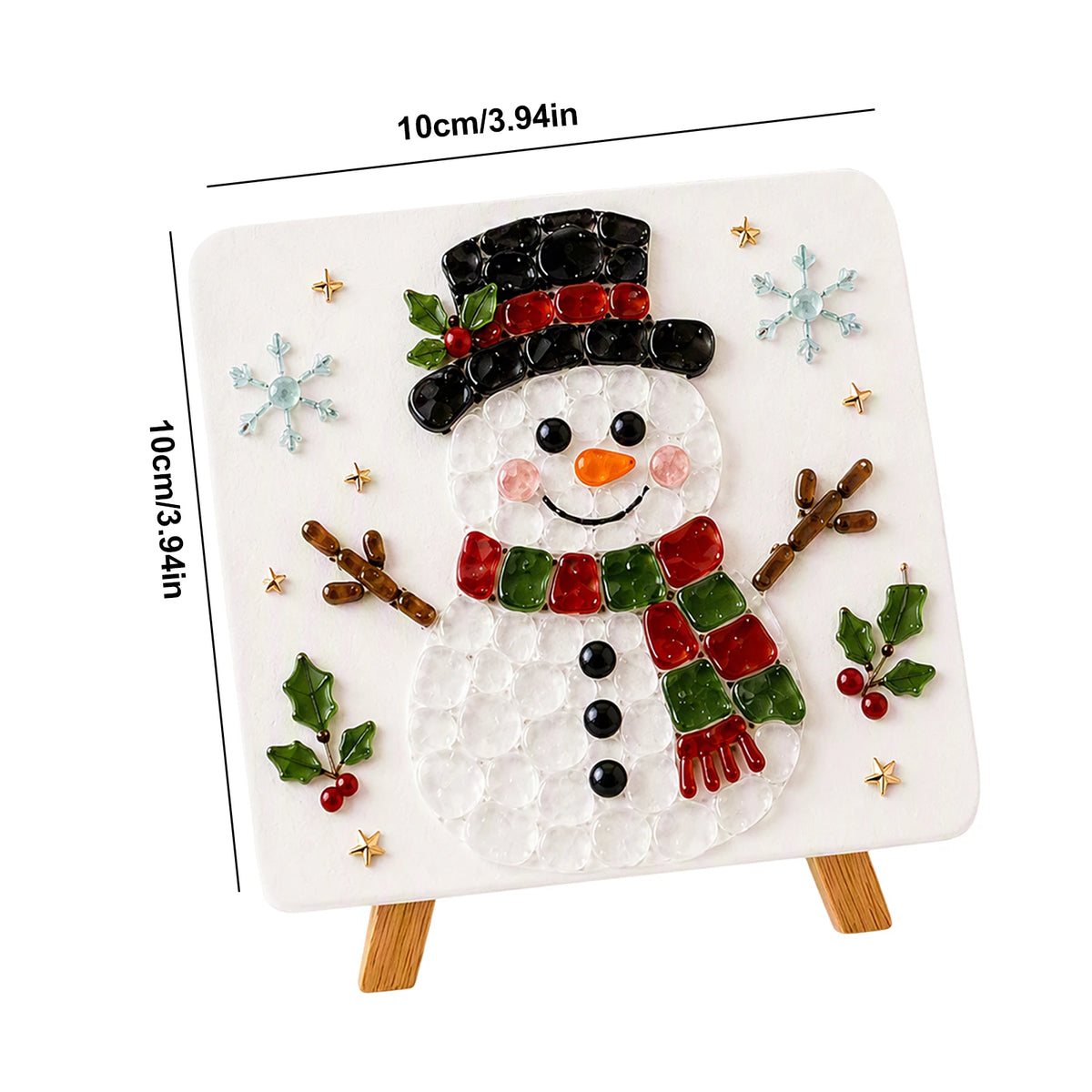 Holiday Mosaic Decoration DIY Kit Christmas Reindeer Sea Glass Art Craft Set with Tweezers Stand Complete Tools