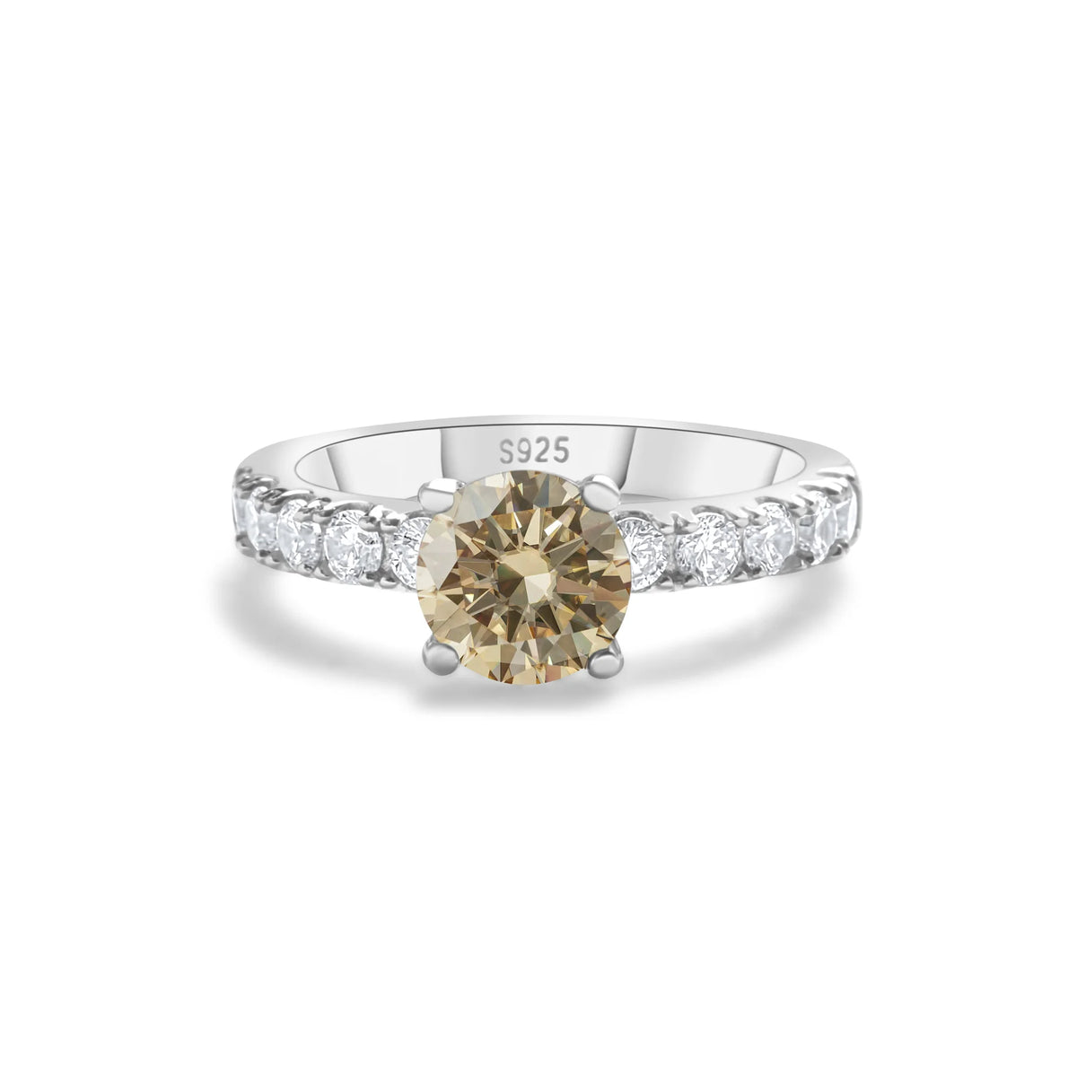 1.0 Carat Simple Design Moissanite Ring with 4 Claw S925 Sterling Silver Women's Engagement Band Fashion Fine Jewelry Gift