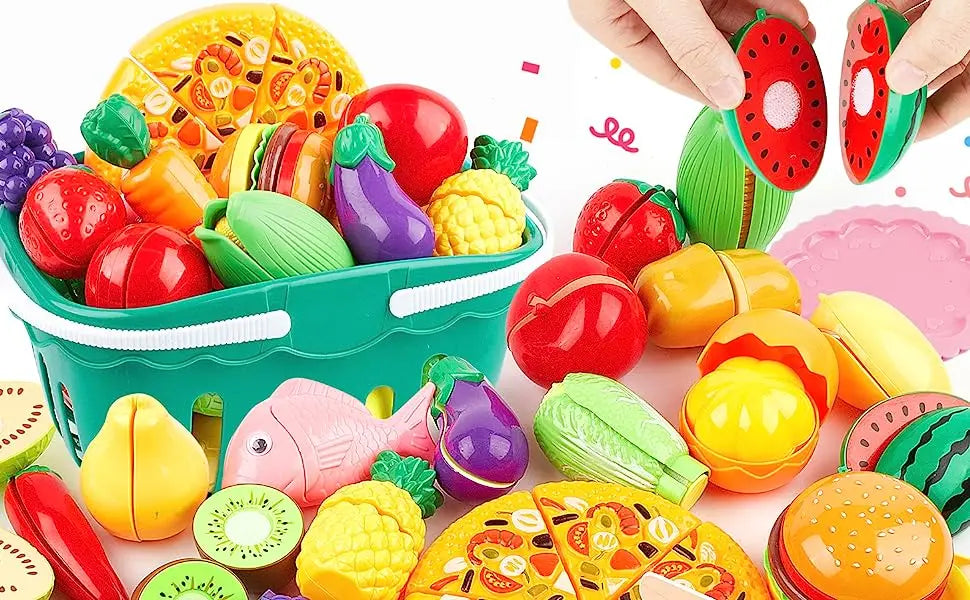 Cutting Fruits Vegetables Toys Set Game Baby Plastic Food Toy Simulated Kitchen Toy Children Pretend Play Cakes Toys Girls Gifts