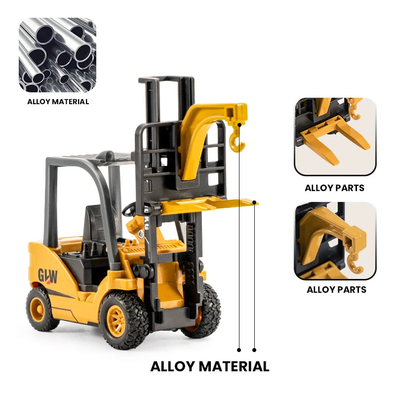 Toys for Boys Alloy Tractor Kids Excavator Bulldozer Miniature Crane Truck Model Diecast Farm Engineering Vehicle Children Gifts