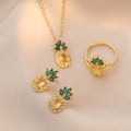Stainless Steel Austrian Crystal Enamel Square Pendant Jewelry Sets Women African Costume Jewelry Maxi Necklace Earring Set