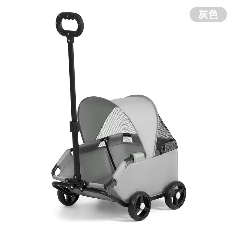 Pet Stroller Dogs Cats Teddy Bear Baby Stroller Small Pet Stroller Light and Foldable Suitable Outdoor Travel Dog Cat Supplies