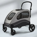 Large Pet Stroller 4 Wheels Dog Carrier with Brakes Portable Puppy Travel Strollers with Breathable Windows Adjustable for Cats
