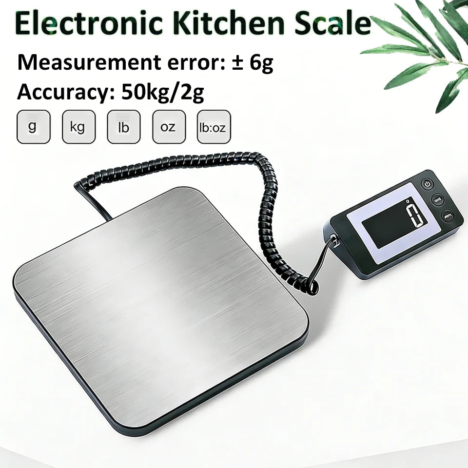 Electronic Platform Scale 50kg/2g High-precision Digital Scale Wired/Wireless Parcel Pet Express Zero/Tare Kitchen Weighing Tool