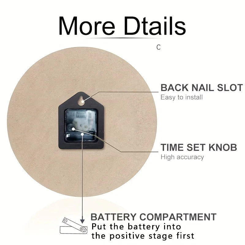 Artistic Wall Clock with Gun & Bullet Design - Silent Non-Ticking Battery Operated Clock for Living Room, Bedroom, Office, Kitc