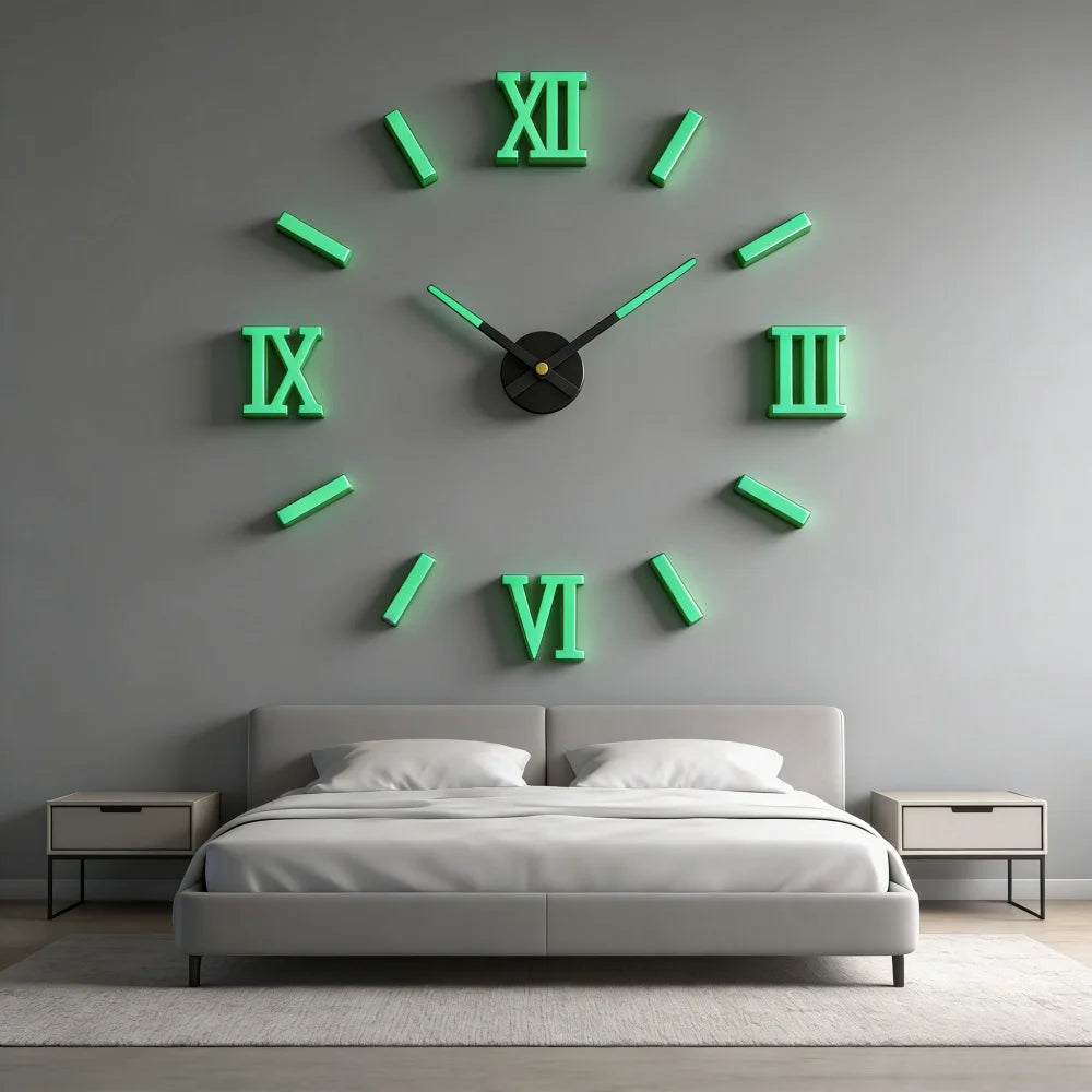 2026 Modern Design Large Wall Clock 3D DIY Quartz Clocks Fashion Watches Acrylic Mirror Stickers Living Room Home Decor Horloge