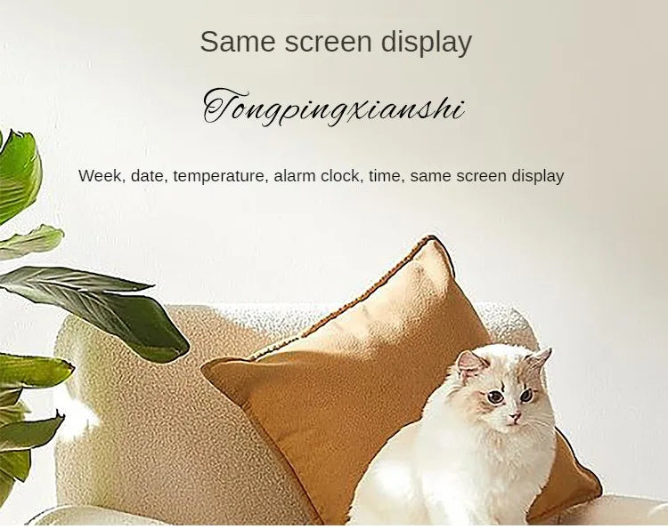 Digital Wall Clocks Temperature Date Week Dispaly Electronic Table Clock 12/24H Wall-mounted LED Alarm Clock Remote Control