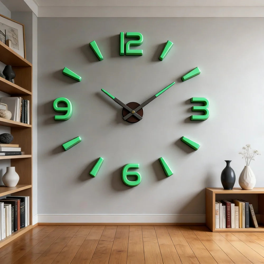 New Modern Design Large Wall Clock 3D DIY Quartz Clocks Fashion Watches Acrylic Mirror Stickers Living Room Home Decor Horloge