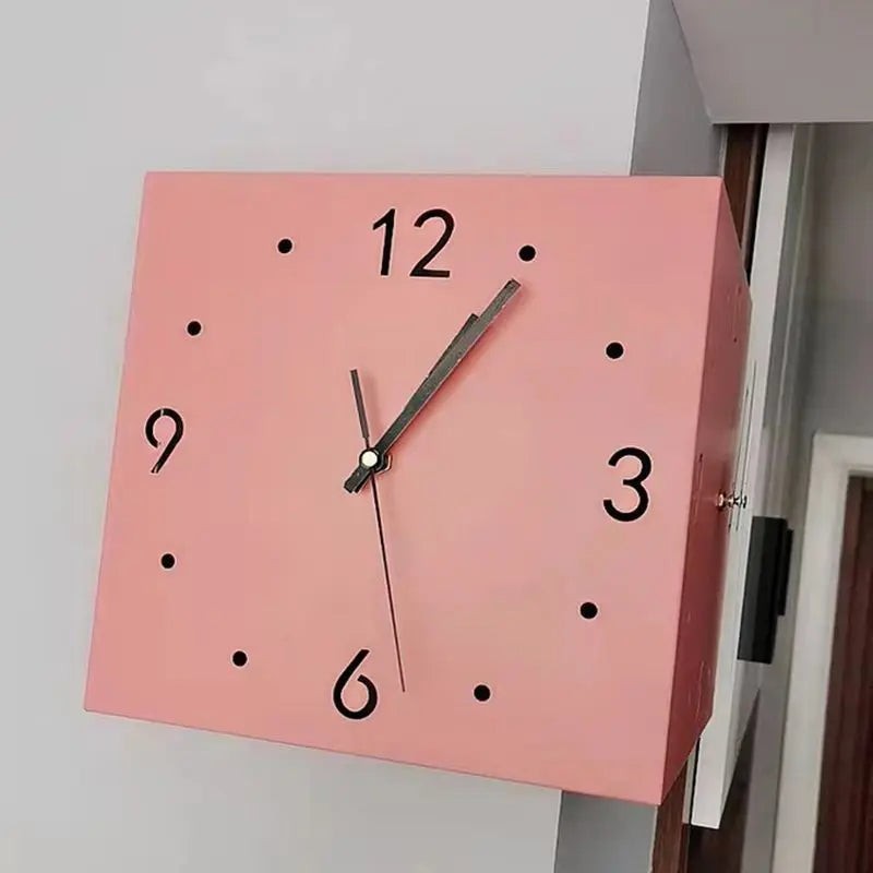 2026Simple and creative corner double-sided wall clock, double-sided clock, living room, silent corner clock, universal