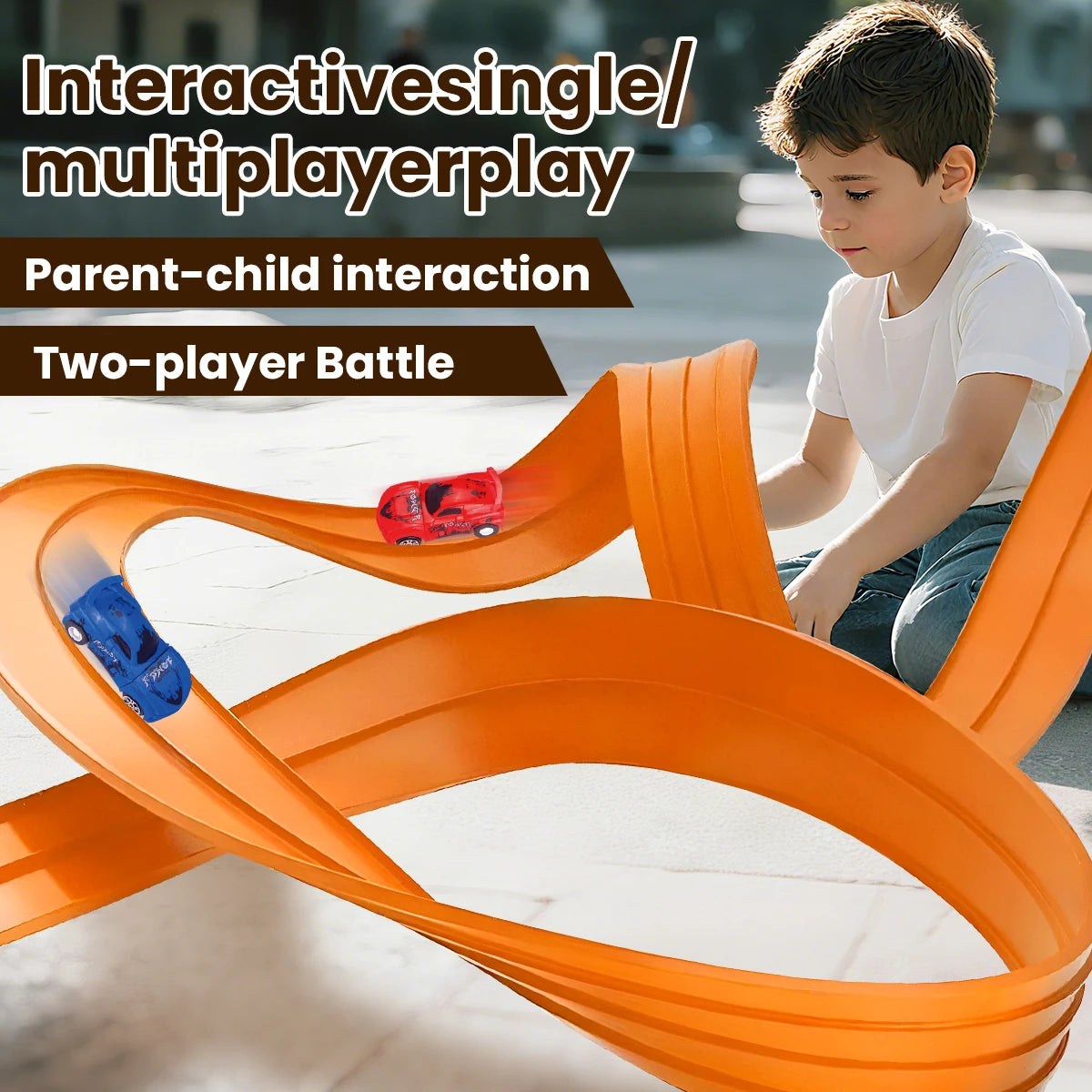 DIY track assembled aluminum alloy pull-back racing car gravity slide boys and girls educational toys holiday Christmas gifts