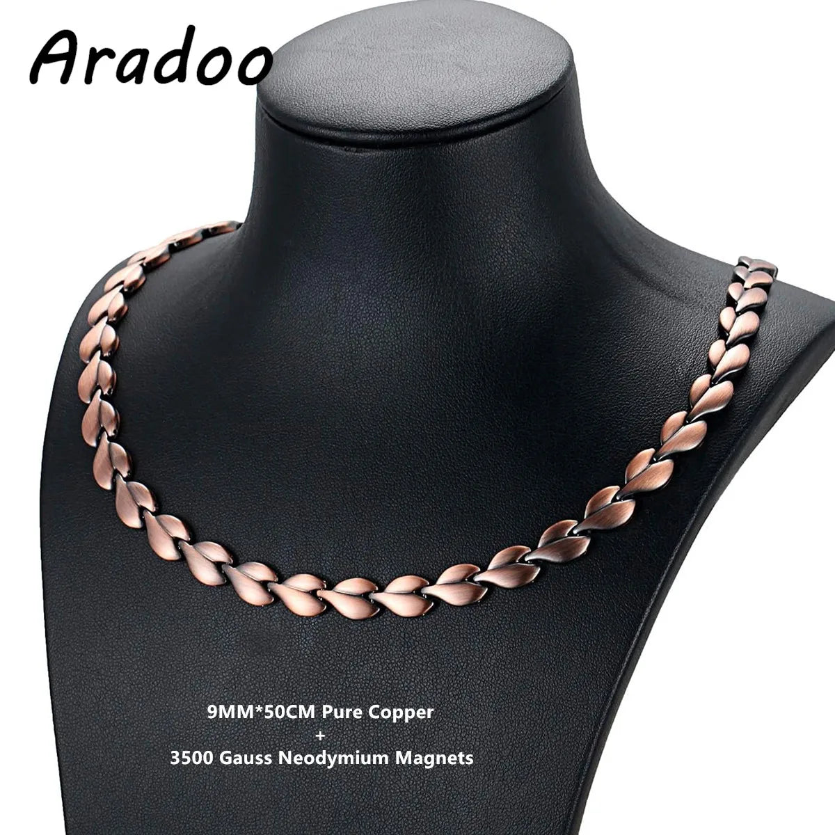 ARADOO Serpentine Luxury Pattern Pure Copper Necklace for Men Women Premium Collar Jewelry Gifts