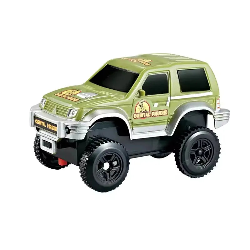 Dinosaur Themed Plastic Racing Track Set Bend Flexible Race Track with Electronic Car Educational Toys for Children