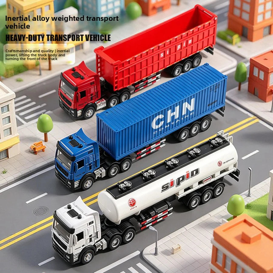 1pc Child 1:24 Engineering Vehicle Diecast Toy Car Model Light Detachable Body Toy for Kid Birthday Gift Collection Decoration