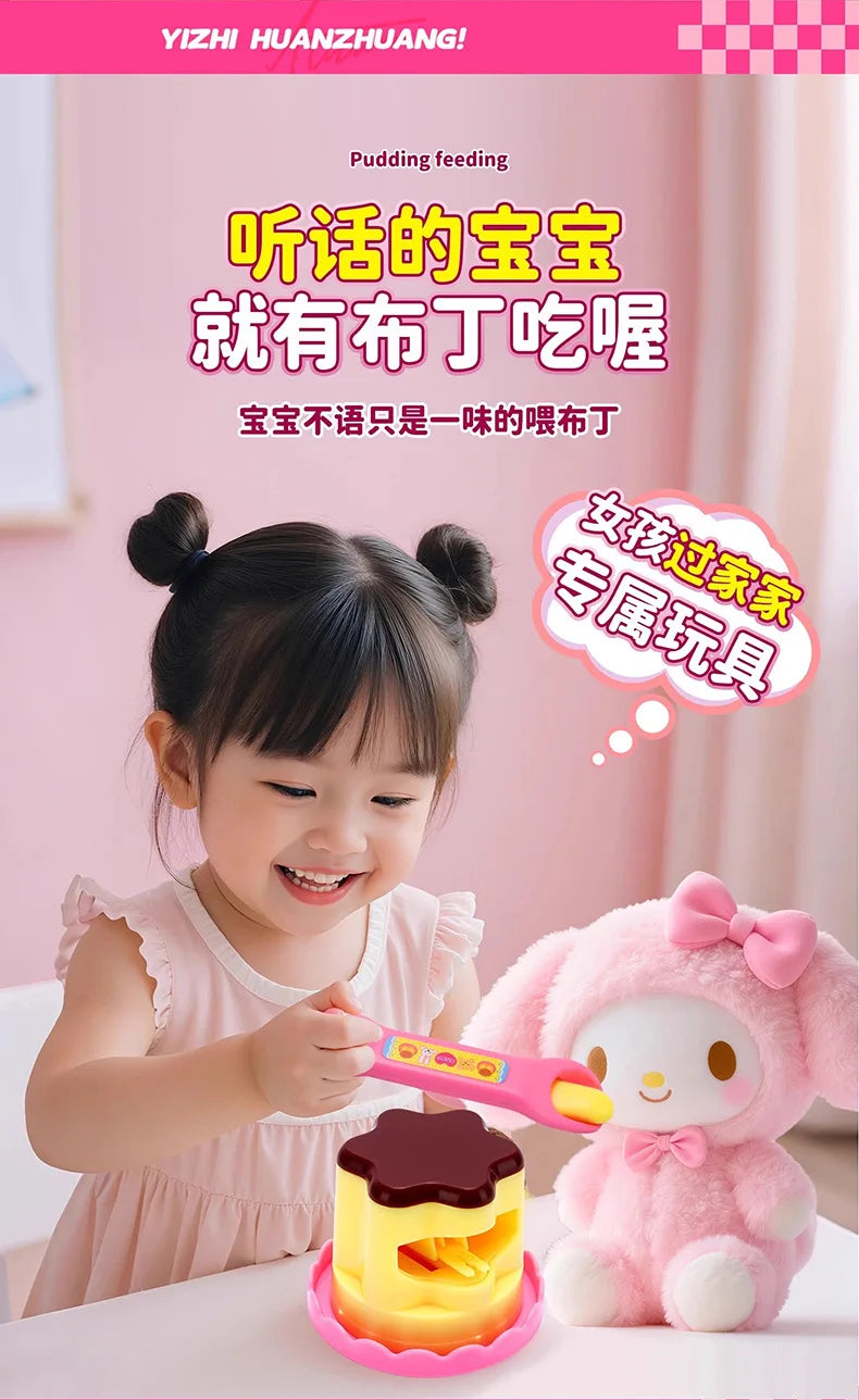 2025 New Food Pudding Feeding Toy Desktop Ornament Cute Pink Jelly Strawberry Pudding Set Ornaments Models For Kids Girls
