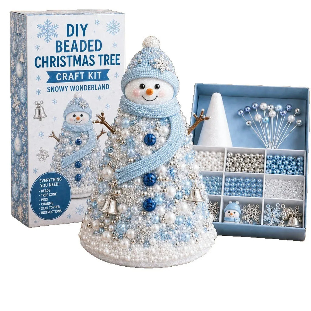 DIY Beaded Christmas Tree Craft Kit Sparkling Holiday Ornament Making Set for Kids Adults Festive Home Decor